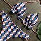 2 Piece Striped Bikini Set Knotted Swimsuit Women Biquinis Beach SThong Swimwear Bandage Brazilian Mirco Bikini Set The Clothing Company Sydney