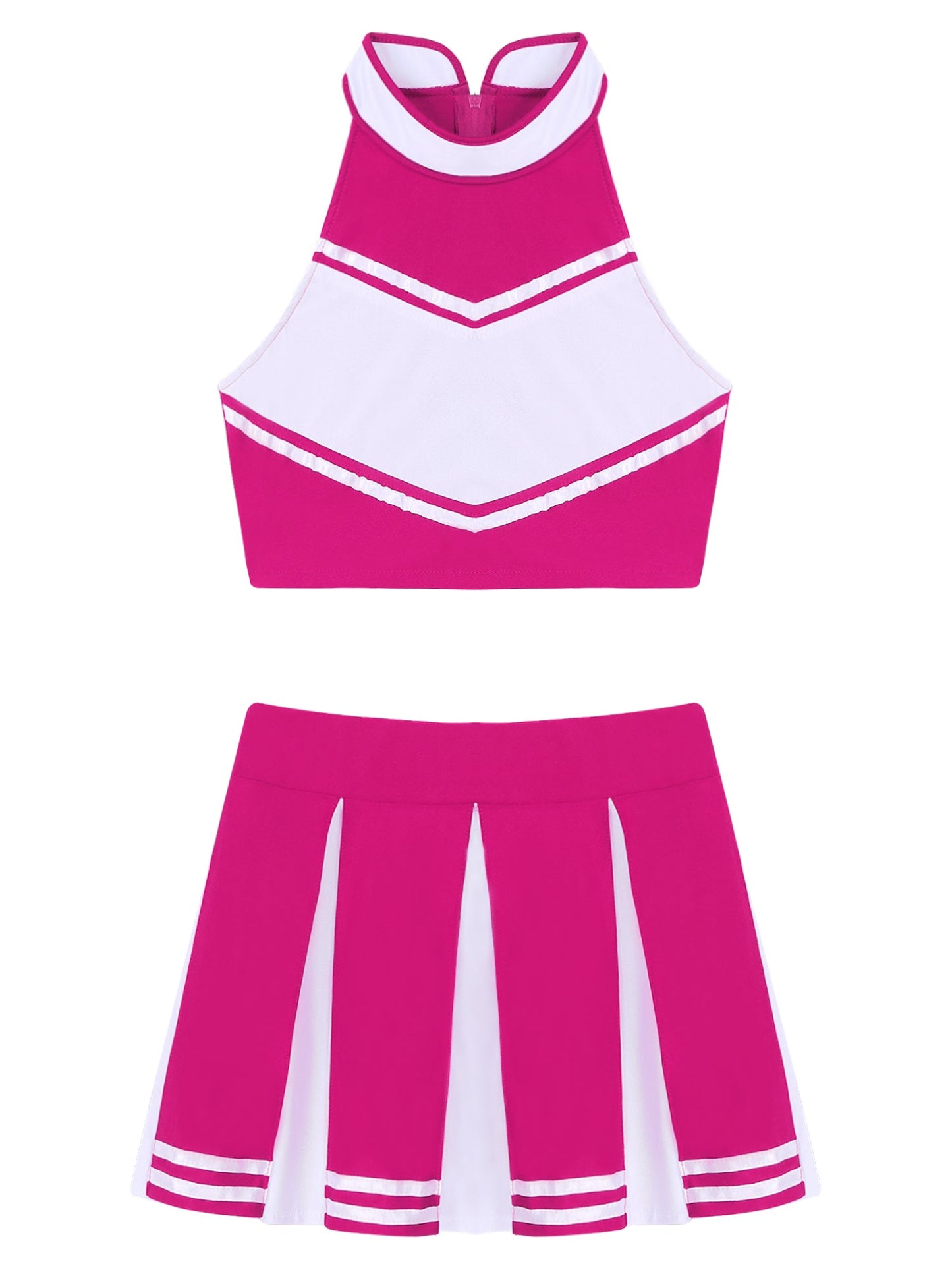 Women's Cheerleader Cosplay Costume Uniform Outfit Stand Collar Crop Top with Mini Pleated Skirts Carnival Cheerleading Suit The Clothing Company Sydney