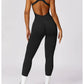 Seamless Gym Sport Jumpsuit Women Sportswear Hollow Backless Scrunch Fitness Overalls Push Up One Pieces Outfit Yoga Wear The Clothing Company Sydney