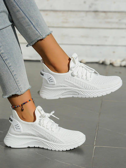 Women's Fall Casual Sneakers – Fly Weave, Lace-Up The Clothing Company Sydney
