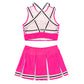 Women's Cheerleading Uniform Set Sleeveless Crop Top with Mini Pleated Skirt Cosplay Sports Stage Outfits