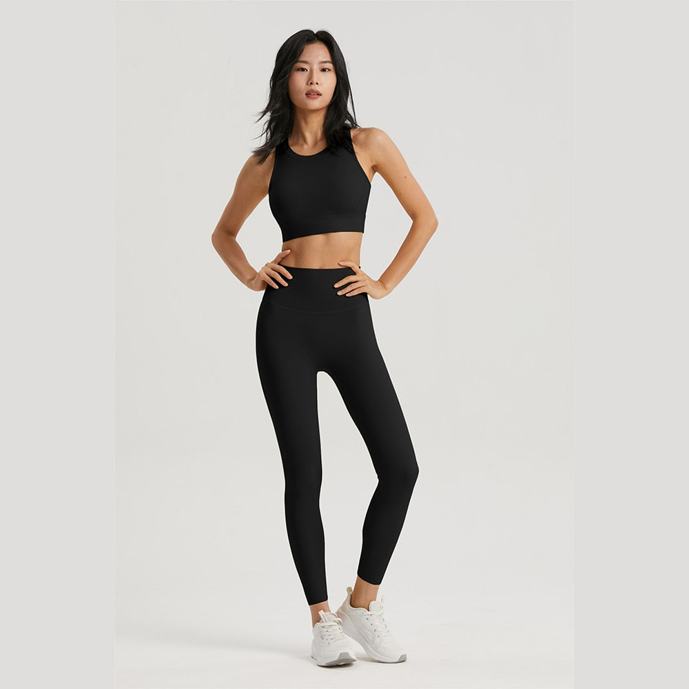 Women's Sportswear Yoga Set 2 Piece Gym Outfits Fitness Hollow Out Sports Bra and Leggings Suit Workout Clothes for Women Yoga Set The Clothing Company Sydney