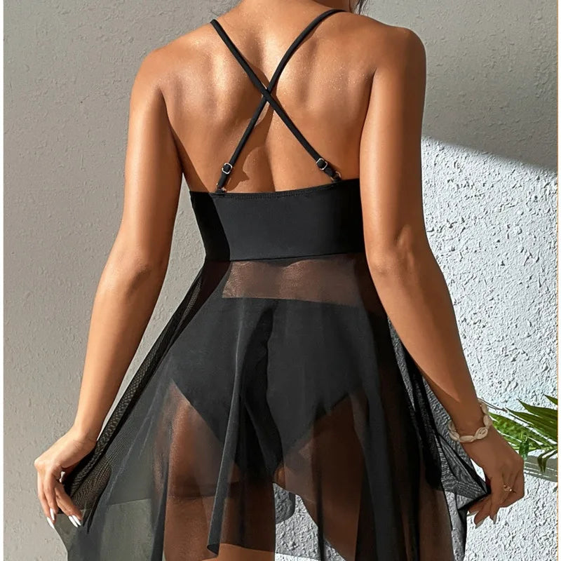 Plus size women's tankini set two-piece bathing suit with swim dress, The Clothing Company Sydney swimsuit