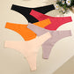 3 Pack Women Ice Silk Seamless Underpants Panties V-Waist Sport Thongs Low Rise Breathable G-string Underwear