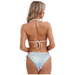 Women's Mermaid Print Swimsuit Bikini Bathing Suit Halter Sponge Pad Bra and Drawstring Briefs Beach Pool Surfing Swimwear