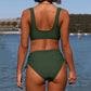 Split Twist Wrap Lace Up Hollow Out Swimsuit Two Piece Swimwear