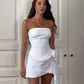 Elegant White Mini Dress 3D Flower Strapless Wedding Guest Summer Prom Homecoming Dresses The Clothing Company Sydney