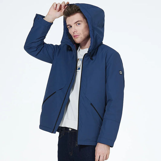 Men's  Lightweight Cotton Jacket Casual Trend Coat Male Windbreaker Coat hooded Jacket