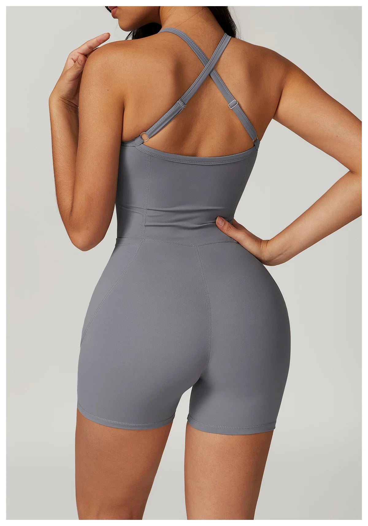 Women's Cross Strap Romper Backless Set Fitness Bodysuit Sportswear Gym Clothes Jumpsuit One-piece Playsuit Yoga Suit