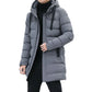 Men's Winter Warm Long Outwear Hooded Thicken Mid-length Hooded Warm Coat Puffer Jacket Fashion Parka Overcoat