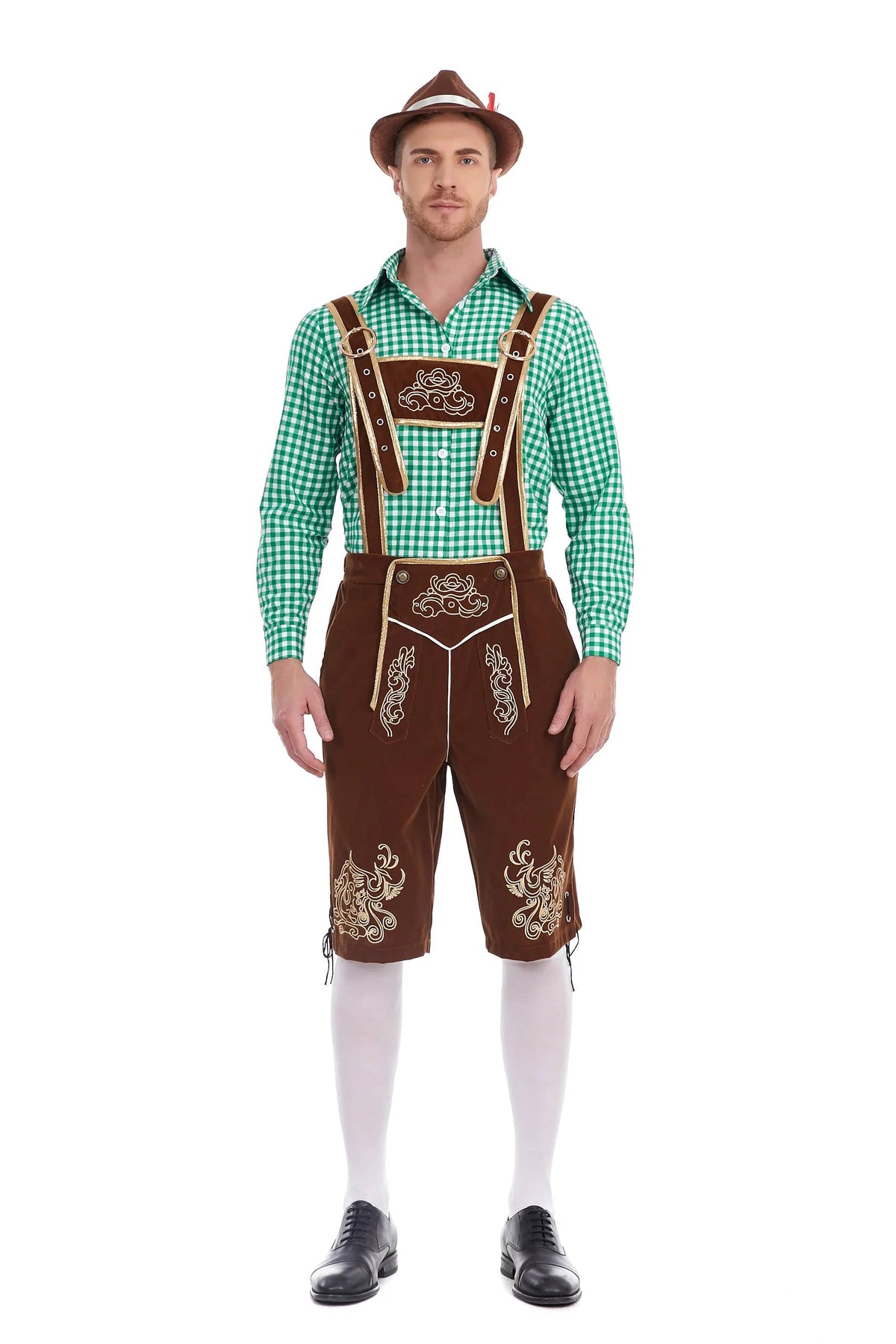 Men's Three Piece Oktoberfest Lederhosen Costume Bavarian German Festivals Suspenders Shirt Hat Male Cosplay Costume The Clothing Company Sydney