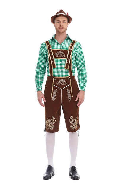 Men's Three Piece Oktoberfest Lederhosen Costume Bavarian German Festivals Suspenders Shirt Hat Male Cosplay Costume The Clothing Company Sydney
