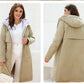 Women's jacket spring zipper long trench hooded outwear parka coat