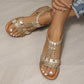 Women's Wedge Sandals Summer Shoes Shiny Rhinestones Elastic Platform Peep Toe Outdoor Sandals