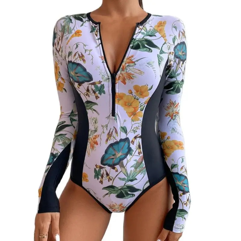 One Piece Swimsuit For Sports Surfing Long Sleeve Swimwear Women's Bodysuit Swimming Bathing Suit Beachwear Pool Bather The Clothing Company Sydney