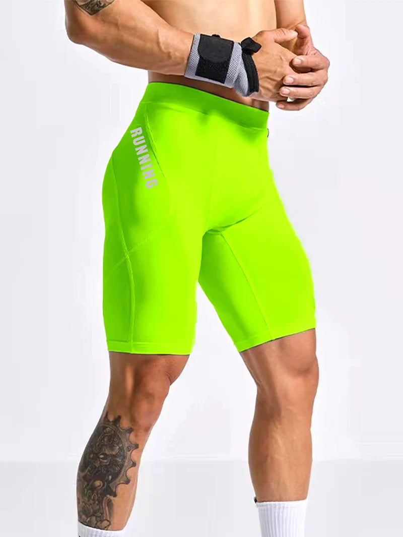 Men's Bodybuilding Shorts Gym Running Leggings Male Joggings Elastic Compressions Sweatpant Football Basketball Tights Shorts