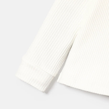 2 Piece Kids Girl's Button Design Mock Neck Long-sleeve Tee and Pocket Design Skirt Set The Clothing Company Sydney