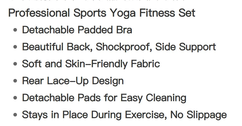 2 Piece Sports Bra Women's Matching Set Fitness Tank Top Bra Shockproof Running Leggings Yoga Suit Criss Cross Back Bra Clothing