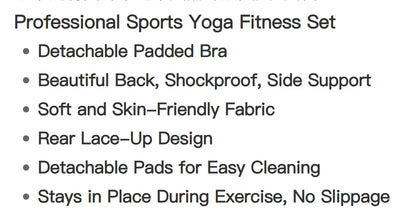 2 Piece Sports Bra Women's Matching Set Fitness Tank Top Bra Shockproof Running Leggings Yoga Suit Criss Cross Back Bra Clothing