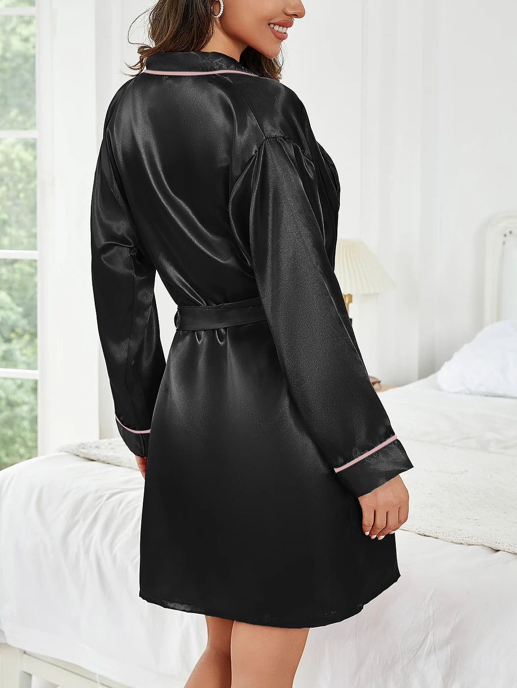 Womens Summer Thin Home Sleepwear Casual Bathrobe Fashion Nightwear Short Robe The Clothing Company Sydney