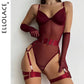 Tight Fitting Lace Bodysuit With Gloves Garter Night Club Outfit Mesh Top Lingerie Set The Clothing Company Sydney