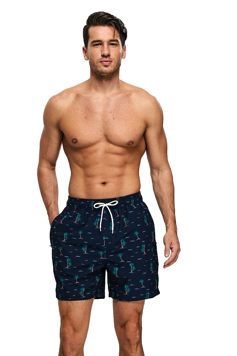 Men's Shorts Breathable Long Lining Gym Homme Quick Dry Zipper Pocket Beach Shorts Swim Trunks The Clothing Company Sydney