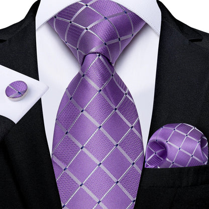 Luxury Purple Paisley Silk Tie Set for Men – 8cm Gift Set The Clothing Company Sydney