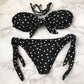 Polka Dot Knotted Bandeau Brazilian Bikini Women Swimwear Female Swimsuit Two-pieces Bikini set Bather Bathing Suit