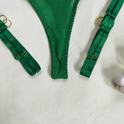 5-Piece Costume Hollow Underwear Sensual Open Bra Outfits Lingerie Set - The Clothing Company Sydney