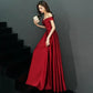 Elegant Formal Boat Neck Satin Wedding Bridesmaid Maxi Long Prom Evening Cocktail Party Summer Dresses