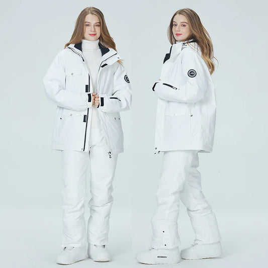 2 Piece Ski Suit Women's Snowboard Clothing Sets Waterproof Windproof Skiing Jacket Pants Snow Overalls