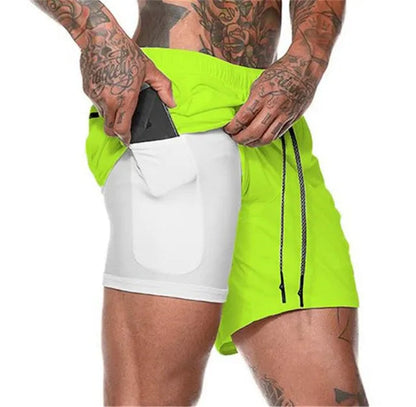 Men’s 2-in-1 Running Shorts – Double-Layer Gym Training & Beach Sportswear The Clothing Company Sydney
