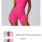 V Back Scrunch Sports Jumpsuit Women Gym Rompers Sleeveless Sportswear Zipper One-Piece Suit Yoga Clothing