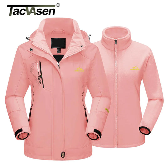3 in 1 Winter Fleece Womens Waterproof Ski Snowboard Jackets Work Rain Coat Outdoor Windbreaker Parka