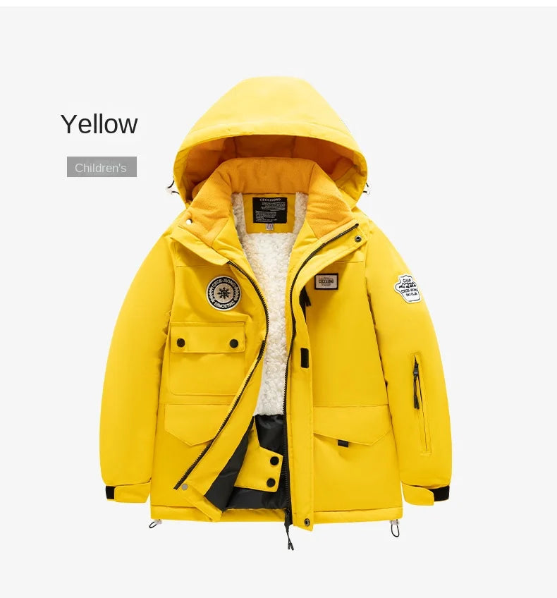 2 Piece Winter Children's skiing suit windproof Jacket and Pants waterproof thick coat for warm Snow Ski Set
