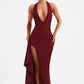 Deep V Neck Thigh High Split Maxi Halter Sleeveless Backless Bodycon Club Party Long Dress The Clothing Company Sydney