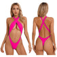 One Piece Womens Bodysuit High Cut Tight Monokini Summer Swimsuit Party Romper Swimwear