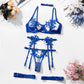 Lingerie Open Bra See Through Fancy Underwear Luxury Lace Outfits Intimate Lingerie Set