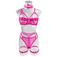 5-Piece Costume Hollow Underwear Sensual Open Bra Outfits Lingerie Set