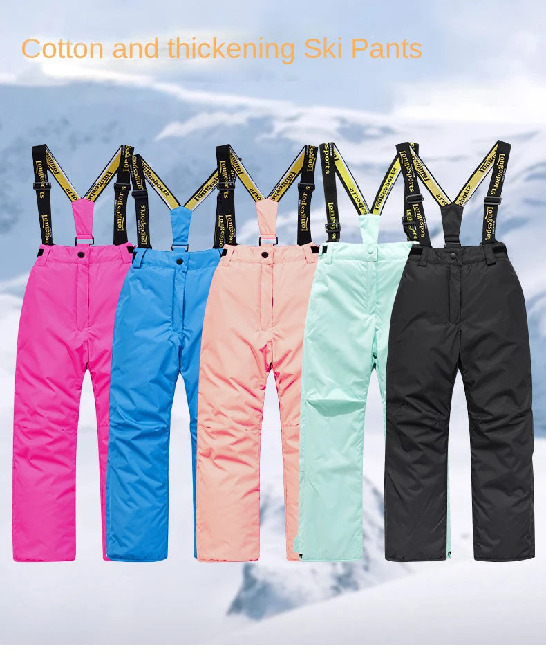2 Piece Winter Children's skiing suit windproof Jacket and Pants waterproof thick coat for warm Snow Ski Set