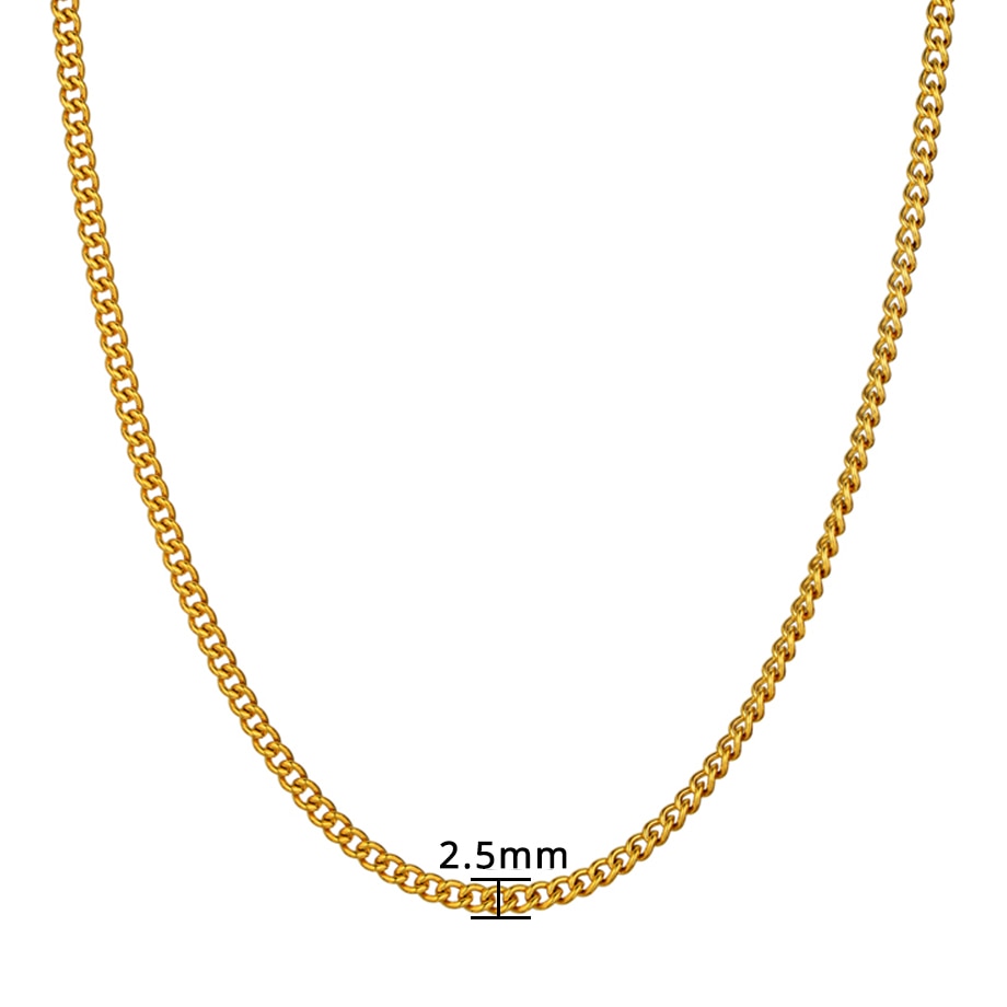 Neck Heavy Gold Chain For Men Women UnisexBig Long Necklaces Male Gold Silver Colour Hip hop Stainless Steel Cuban Chain Necklace The Clothing Company Sydney