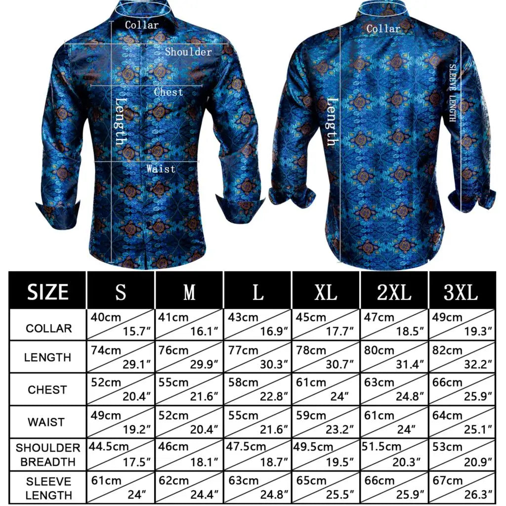 Men's Shirts Paisley Floral Silk Gold Long Sleeve Business Party Wedding Dress Shirts The Clothing Company Sydney