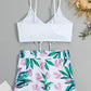 2 Piece Drawstring Front Shorts Bikinis High Waist Swimsuit Women Swimwear Bathers Bathing Swimming Swim Suit Beachwear