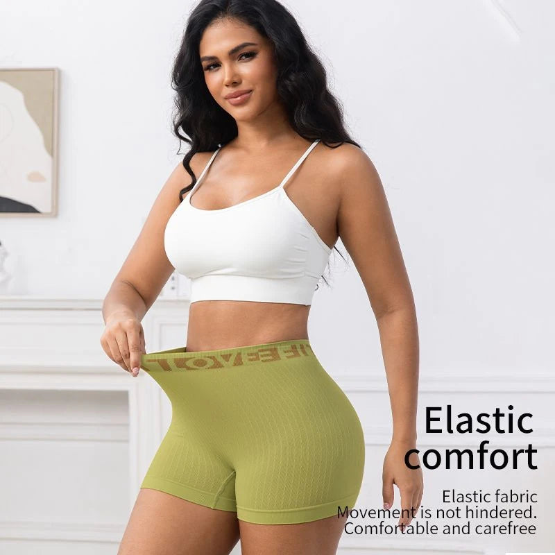Ribbed Yoga Seamless High Waist Elastic Breathable Quick Dry Fitness Running Casual Sports Bike Shorts for Women