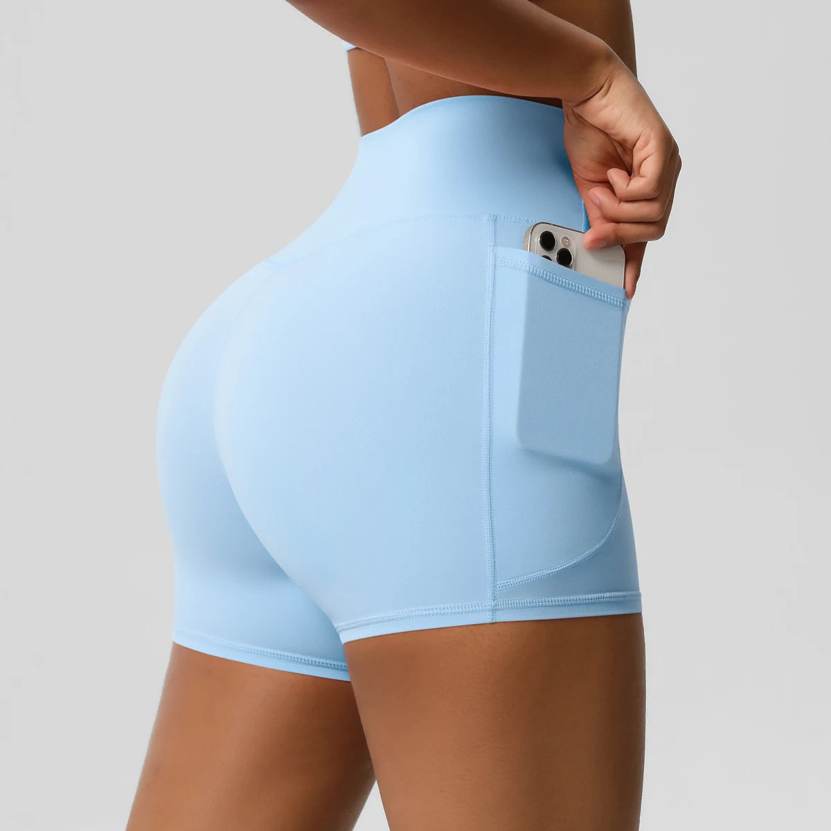 Women's Pocketed Yoga Legging Shorts Squat Proof High Waist Fitness Quick Drying Cycling Workout Gym Shorts