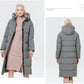 Women's Outwear Parka Super Long Warm And Windproof Zipper Cotton Coat Winter Jackets