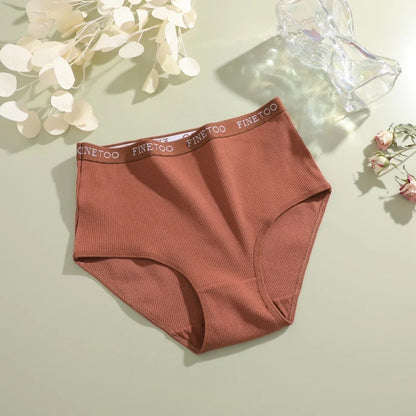 Women's Seamless Cotton Briefs Women Plus Size Panties Solid Color Breathable Underwear Low Waist Soft Lingerie Undies