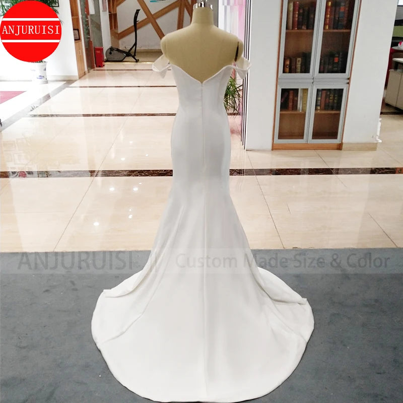 Off The Shoulder Soft Satin Mermaid Wedding Dresses Women's Bride Gown The Clothing Company Sydney