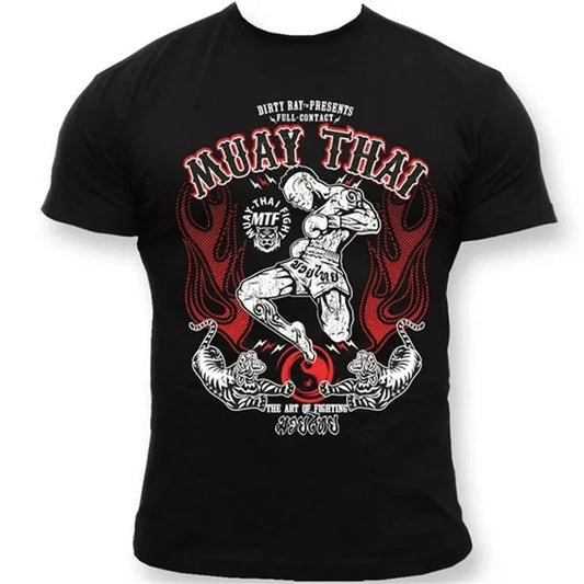 Muay Thai Graphic Men Women Summer Breathable Tee Running Gym Short Sleeve Outdoor Sport Boxing Wrestling T Shirts The Clothing Company Sydney