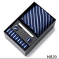 5 piece 7.5 cm Width Tie Sets Black Men's Tie Hankerchiefs Cufflinks clip Box wedding gift handmade Necktie Set The Clothing Company Sydney